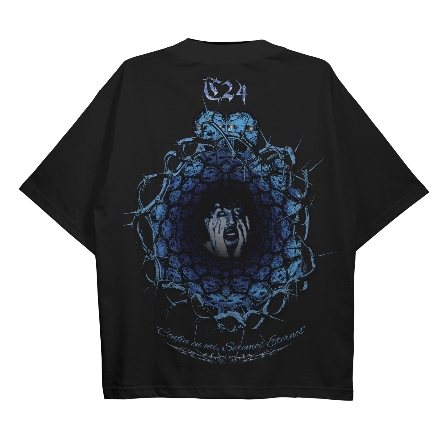 Playera Calle 24 Negra - Merch Oficial | 305 gsm